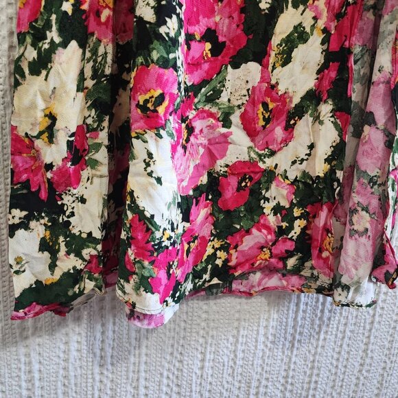 H&M Women's Floral Patterned Midi Flowy Dress in Pink and Cream Size Medium - Picture 7 of 16